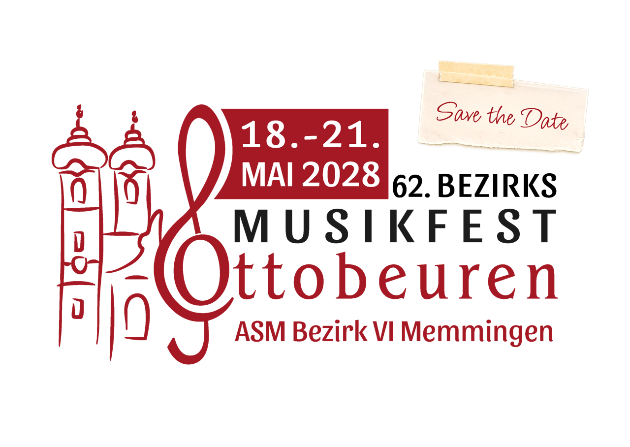 Logo Musikfest: 170 Jahre Musikkapelle Engetried, 60. Bezirksmusikfest, ASM Bezirk 6 Memmingen, 7.-10. Mai 2026